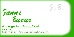 fanni bucur business card